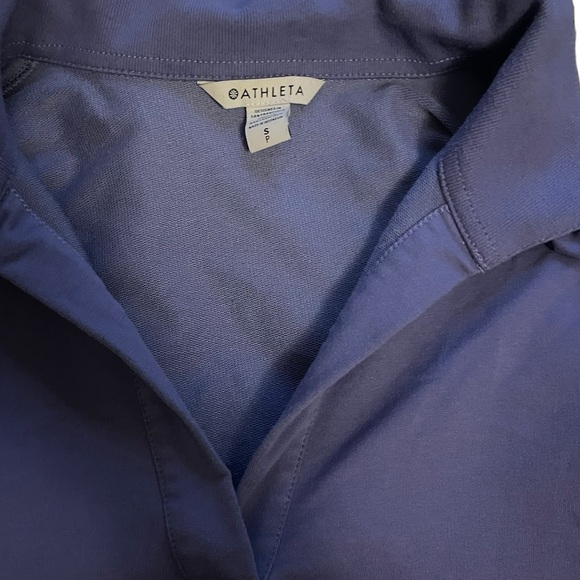 Athleta S Retroterry Polo Sweatshirt Small Dark Adonis (Purple) - Picture 6 of 10
